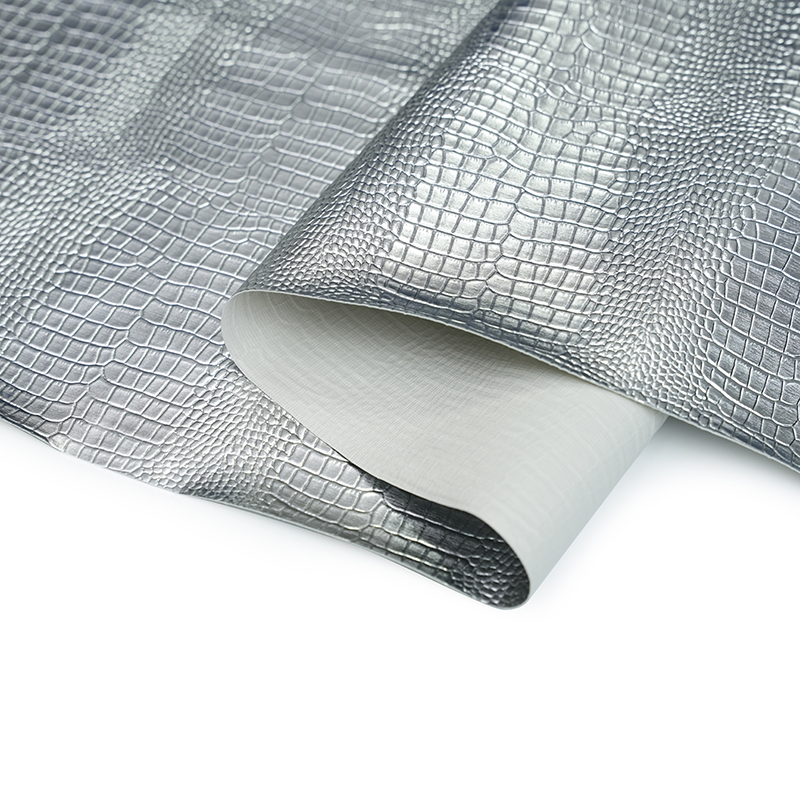 Srebrna metalna umjetna koža za torbu